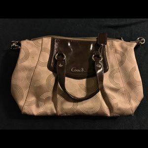 Coach - Tan w pink Interior Coach Purse and Wallet